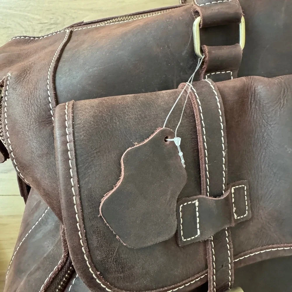 Brown Leather Duffle Bag Weekender Travel Luggage TEK Monogrammed